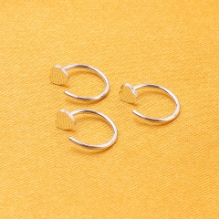 ASTM-F136 titanium Silver Love style Earrings Jewelry Non Pierced Clip on Cartilage Single Huggie Ear Cuff Women Men--W243