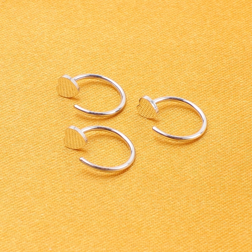 ASTM-F136 titanium Silver Love style Earrings Jewelry Non Pierced Clip on Cartilage Single Huggie Ear Cuff Women Men--W243