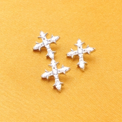 Wholesale ASTM F-136 Titanium Labret Body Piercing Jewelry Cross With CZ Center 16G Internally Threaded Earring for Women--P520