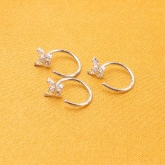 ASTM-F136 titanium Silver 20G Nose Rings Hoops clear Crystal Nose Studs Piercing for Women Body Jewelry--W246