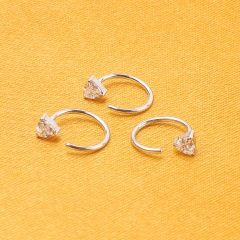 ASTM-F136 titanium Silver Earrings Wholesale Fashionable Women's Pear Shaped White Zircon Earrings--W244