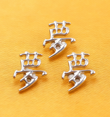 ASTM F136 Titanium Press Fit love Chinese Word Internal thread Conch Daith Nose Body Jewelry Piercing--P523