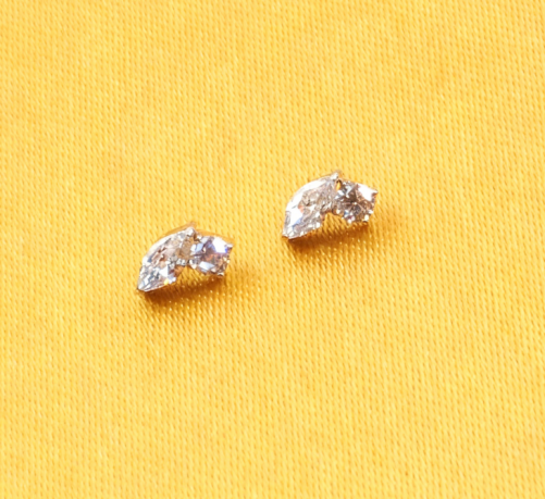 Fashion Jewelry Titanium 16G Lip Ring Cartilage 2 CNC Set Marquise CZ Internally Threaded Labret Piercing Top Wholesale--P527