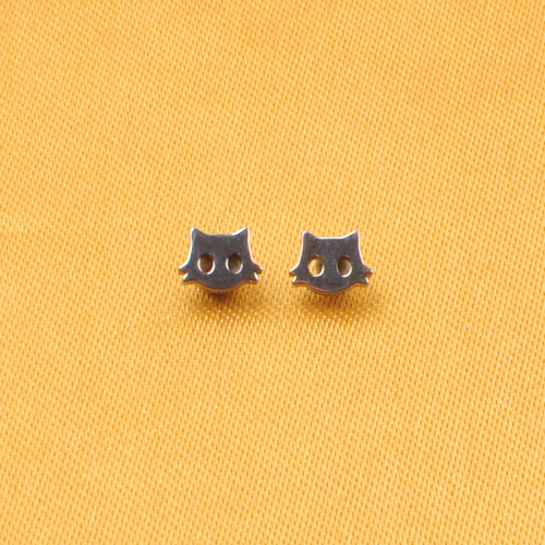 ASTM-F136 Titanium Hydraulic Nasal Nail Piercing Cat Shape Ear Stud Earrings Body Jewelry 16G Labret Cartilage Helix Tragus--P534