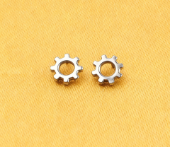Astm F136 Titanium Labret Piercing Silver Hydraulic Screw shape Plated 16 Gauge Internally Thread Flat Back Stud Earring--P540
