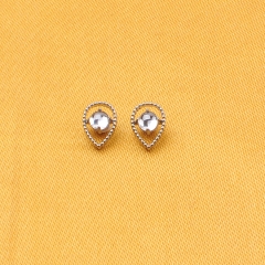New TrendyASTM-F136 titanium with white Zircon ball Drop-shaped Zircon Diamond Stud Earrings --P547