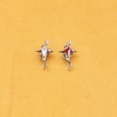 New Design F136 Titanium Labret Body Jewelry Internal Threaded Titanium Piercing Claw Setting CZ Labret Ring for Women and Men--P549