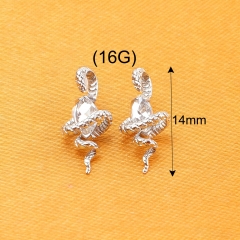 Jewelry's Fashionable ASTM-F136 Titanium Snake Ear Tragus Piercing Cartilage Lip Ring Flatback Labret Zircon Children-P510
