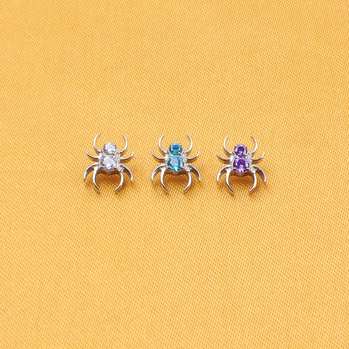 High Quality Fashion Ear Studs ASTM F136 Titanium Spider Internally Threaded Top Labret Helix Earring Nose Ring Piercing Jewelry--P554