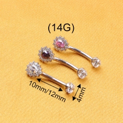 NSPJ ASTM-F136 Titanium Piercing Jewelry Body Piercing Jewelry Sunflower Navel Piercing Jewelry --W93