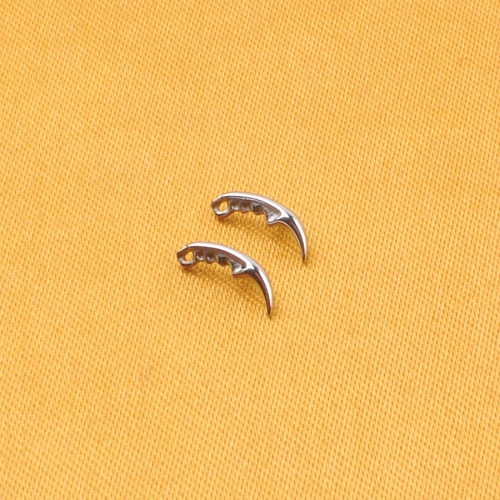 Internally Threaded Labret Piercing Jewelry Dagger Cartilage 10mm ASTM F136 PVD Gold Flat Base Earring Helix Studs--P559