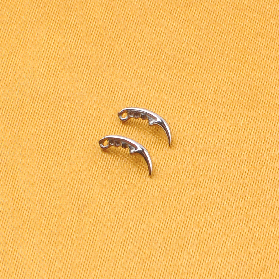 Internally Threaded Labret Piercing Jewelry Dagger Cartilage 10mm ASTM F136 PVD Gold Flat Base Earring Helix Studs--P559