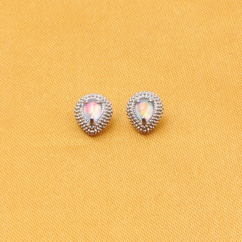 ASTM F136 Titanium 16G Internal Thread Waterdrop Opal Stone CZ Labret Nose Ear Helix Cartilage Piercing Jewelry--P562