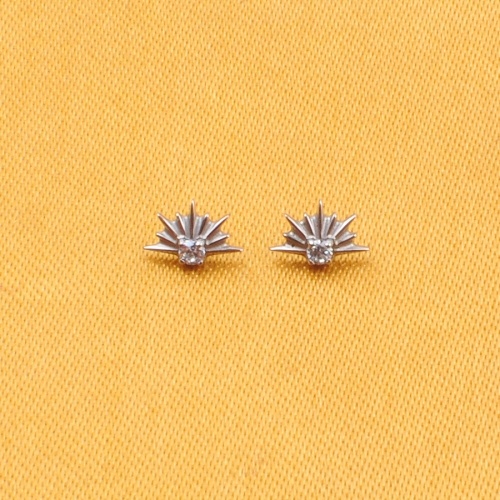 ASTM-F136 Titanium Piercing Jewelry Crown Sparkle Zircon Unisex Wedding Engagement Gift Ear Cartilage Piercing Earrings--P569