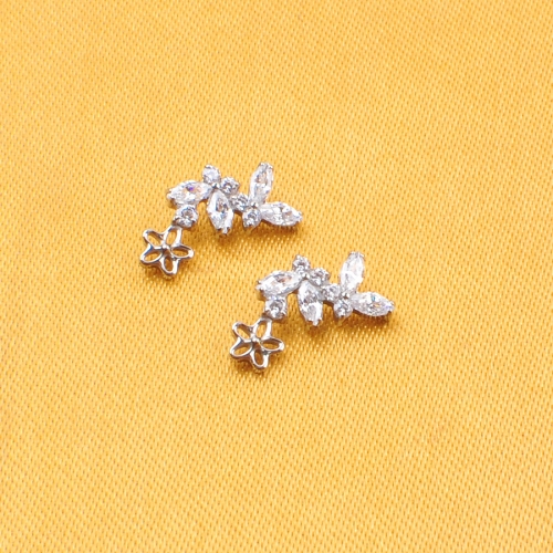 Gaby ASTM F136 Titanium Labret Earring Lip Ring Internal Thread Heart with flower and Butterfly 16G Piercing Body Jewelry Piercing Jewelry--P574