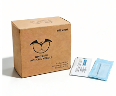 Long Needle Version 100PCS/BOX Disposable Sterile Body Art Piercing Coated Needles in 14G 16G Steel Ear Nose Navel Nipple Lip Piercing Tool--NSN1