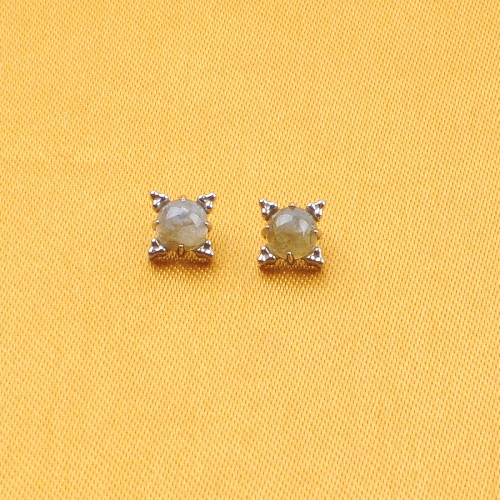 Stud Earrings ASTM-F136 titanium Silver with Opal Star Moon Design High-end Jewelry Hot Item --P579