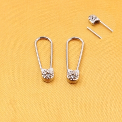 Fashion Jewelry Clothing Decorative Luxury ASTM-F136 titanium Sterling Silver Color Brooch Big Pin Charm for Men Women Jewelry--P514
