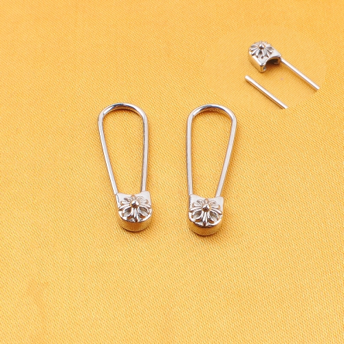 Fashion Jewelry Clothing Decorative Luxury ASTM-F136 titanium Sterling Silver Color Brooch Big Pin Charm for Men Women Jewelry--P514