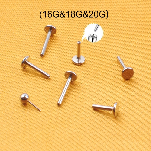 ASTM F136 Titanium Piercing Jewelry Threadless Top Prong Set Labret Basic style--T01