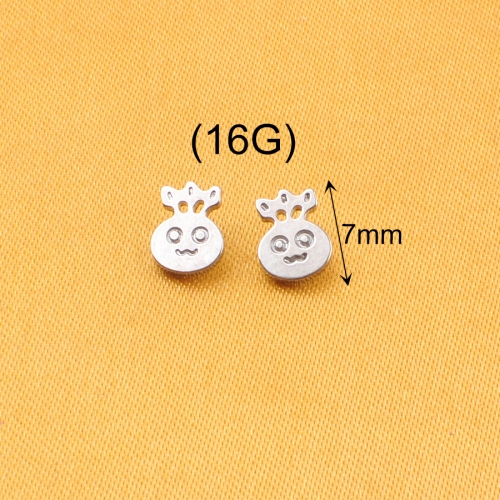 Custom carrot Sewing ASTM-F136 titanium Sweater Accessory Metal Gold Buttons for Ear piercing --P584