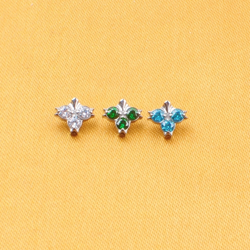 ASTM-f136 Titanium 16G Piercing Butterfly Labret Lip Stud Earring Internal Thread Body Jewelry Design Ear Tragus Cartilage Helix Dait--P589