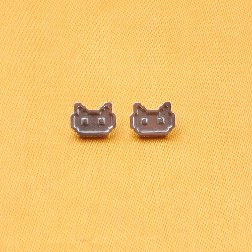 Newest ASTM-F136 Titanium CNC Set Digital Cute Kitten 16G NO CZ Body 0.9mm Internally Threaded PIercing Jewelry Labret Flat Back Lobe--P587