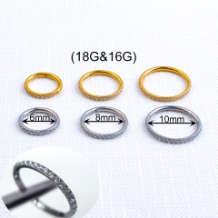 Hinged Septum Body Piercing Jewelry Round Jewelry ASTM F136 Titanium Round Shape Mix Colors Zircon Stone Jewellery Gift -W44