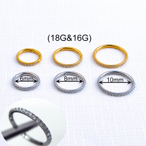 Hinged Septum Body Piercing Jewelry Round Jewelry ASTM F136 Titanium Round Shape Mix Colors Zircon Stone Jewellery Gift -W44
