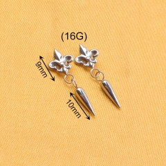 ASTM-F136 Titanium 16G Labret Internal Thread Flat Back Earrings Hypoallergenic Earring Piercing Jewelry Labret Stud Ear Piercings--P597