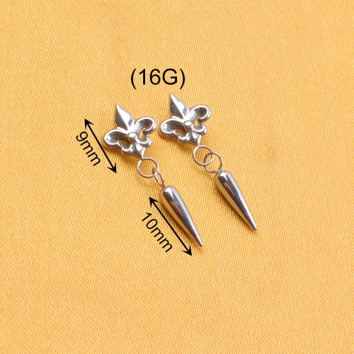 ASTM-F136 Titanium 16G Labret Internal Thread Flat Back Earrings Hypoallergenic Earring Piercing Jewelry Labret Stud Ear Piercings--P597