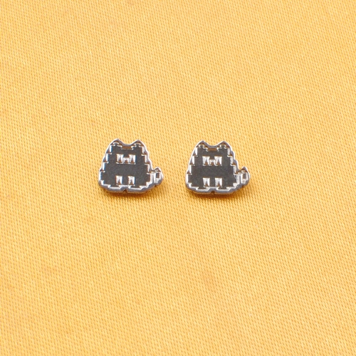 Wholesale ASTM F136 Titanium 3D Fat Cat Shapes Labret Lip Stud Push in Body Piercing Jewelry Flat Back Rod--P612