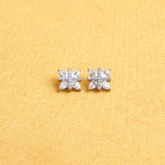ASTM F136 Titanium 4 Leaf Flowers Labret Helix Piercing Titanium Threaded Jewelry--P616