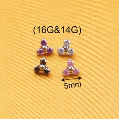 NSPJ  Titanium Body Piercing Jewelry  0.9MM 1.2mm Internally Thread Parts  Ear Piercing Jewelry P013