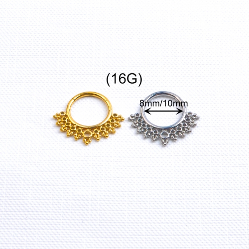 Piercing Jewelry ASTM F136 Titanium Jewelry Hinged Segments With Ring And Beads Body Piercing Jewelry ASTM F136-W57