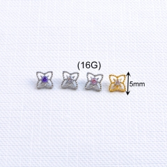 Jewelry Piercing ASTM-F136 Titanium Alloy Earrings Fashion Beach Party Women's Piercing Jewelry Pure Titanium Internal Thread--P624