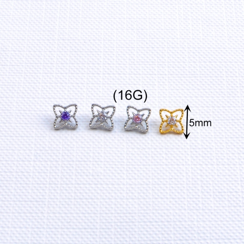 Jewelry Piercing ASTM-F136 Titanium Alloy Earrings Fashion Beach Party Women's Piercing Jewelry Pure Titanium Internal Thread--P624