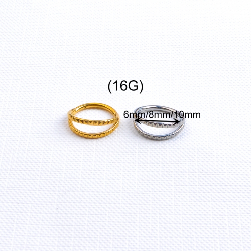 New ASTM F136 Titanium Hinged Segment Multi Row Clicker Nose Ring Ear Tragus Piercing Body Piercing--W102