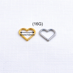 Nose Piercing Jewels ASTM F136 Titanium Body Piercing Jewelry Titanium Heart-shaped Jewelry Internal Thread ASTM F136-W89
