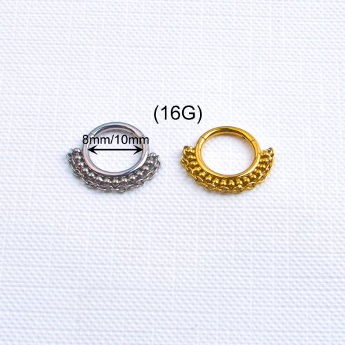 ASTM-F136 Titanium Body Chain Hinged Clicker Segment Rings Cartilage Earring Hoop Body Piercing Body Rings Jewelry--W130