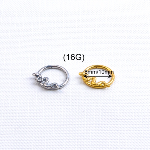 ASTM F136 Titanium Nose Ring Body High Polished Piercing Snake Segment Hoop Rings Jewelry Wholesale--W183