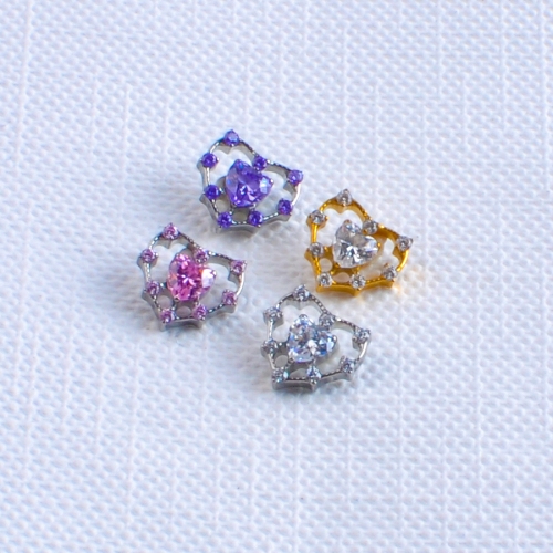 ASTM F136 Titanium 16g Heart Love Zircon Flat Back Lip Stud Helix Body Piercing Jewelry Labret--P637
