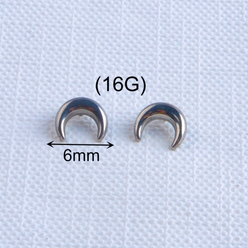 Moon Top Titanium 16G Top 3D Stereoscopic Curved Flat Helix Earring Piercing Labret ASTM-F136 titanium Cartilage Jewelry -238