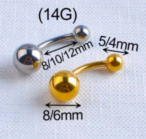 Belly button piercing jewelry titanium piercing jewelry Body piercing jewelry ASTM F136 Titanium Doubles Balls 1.6*10*5/8mm 1.6*12*5/8mm ASTM F136-W03