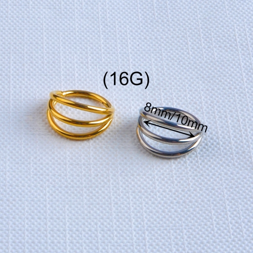 Hinged Segments With 3 ring ASTM F136 Titanium Body Piercing Jewelry ASTM F136-W52