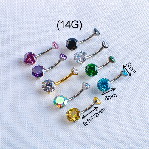 Belly button piercing jewelry Zircon Gemstone Navel piercing jewelry ASTM F136 Titanium Body piercing Jewelry titanium jewelry ASTM F136-W01