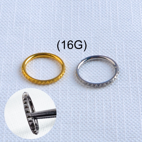 Ring Piercing Hinged Segments With 1 ring Jagged shape ASTM F136 Titanium body piercing jewelry  ASTM F136-W54