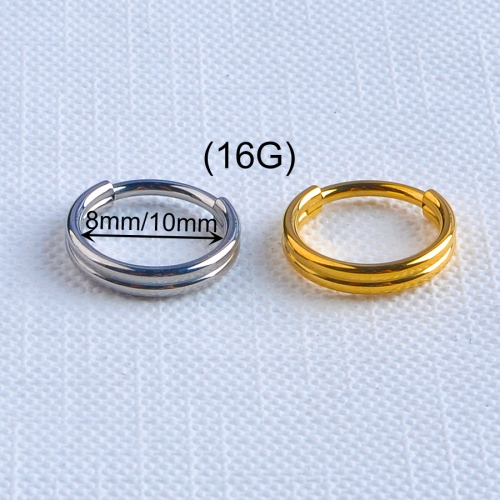 Body Jewelry CZ TWO Septum Clicker Rings Hinged Ear Helix Bar ASTM F136 Titanium Body Piercing Jewelry -W49
