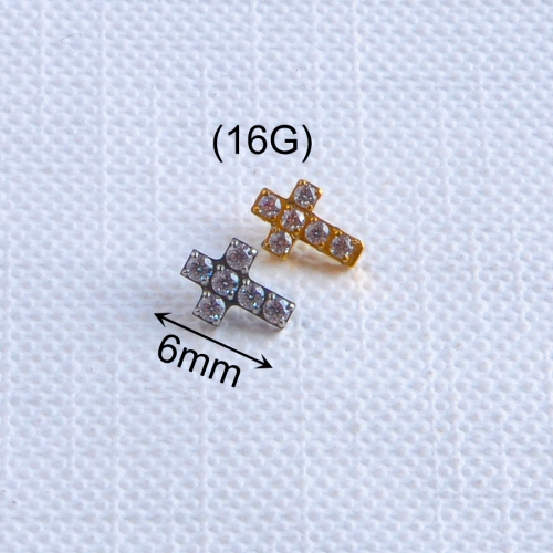 Body Piercing Jewelry piercing supply ASTM F136 Titanium Ear Piercing Internally Thread Piercing Shape Cross Jewelry helix piercing jewelry--P101