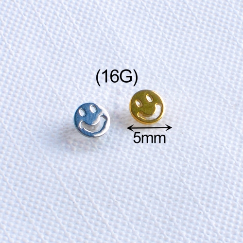 Nine safe piercing dizzy face made of astm f136 implant grade titanium for wholesale Body Jewelry Corrosion Resistant Durable-P333